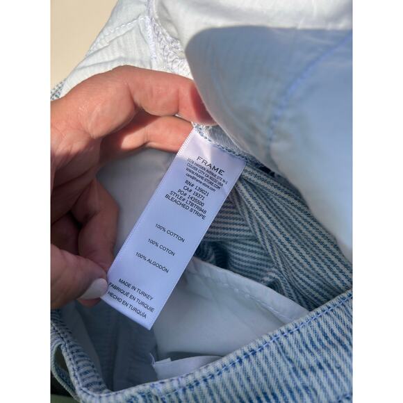 FRAME Le Tomboy Buttonfly Trouser in Bleached Stripe Size 28 - Picture 9 of 9
